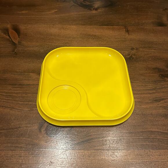 ⭐️ 1970's Vintage 3 Piece Snack Colored Plastic Snack Dishes Orange Kitchen - Picture 5 of 6